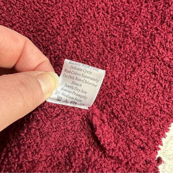 Pink Lily Maroon Womens S Popcorn Cardigan with Pockets Cozy Fall Winter - Picture 7 of 10